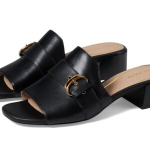 Cole Haan Crosby Slide Sandal (Black Leather/Black Stack) Women's Sandals