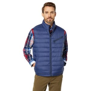 Cole Haan Zip Front Quilted Vest (Navy) Men's Clothing