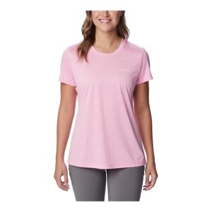 Columbia Hike Short Sleeve Crew (Wild Rose Heather) Women's Clothing