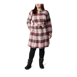 Columbia Plus Size Holly Hideaway Flannel Dress (Red Lily Ombre Tartan) Women's Clothing