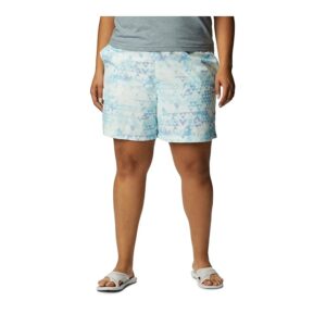 Columbia Plus Size Sandy River II Printed Shorts (Spring Blue/Distant Peaks) Women's Shorts