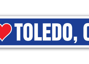 D-7-SSIL-Toledo Oh Street Decal - I Love Toledo, Ohio
