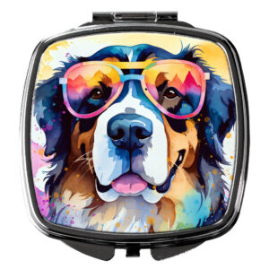 DAC2460SCM 3 x 2.75 in. Bernese Mountain Dog Hippie Dawg Compact Mirror