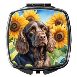 DAC6039SCM 3 x 2.75 in. Boykin Spaniel in Sunflowers Compact Mirror