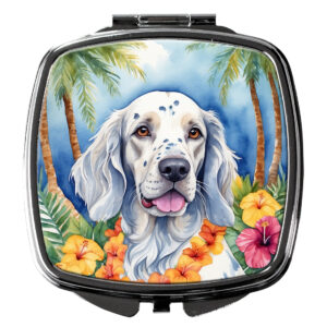 DAC6429SCM 3 x 2.75 in. English Setter Luau Compact Mirror