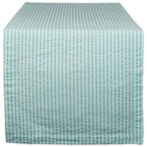 Design Imports CAMZ38945 14 x 108 in. Aqua Seersucker Table Runner