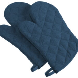 Design Imports Terry Oven Mitt Blue Set of 2