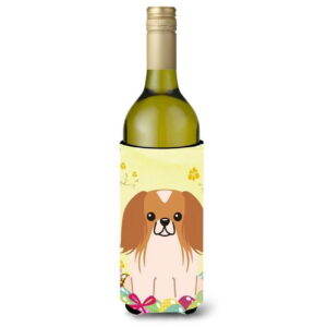 Easter Eggs Pekingnese Red White Wine Bottle Beverge Insulator Hugger