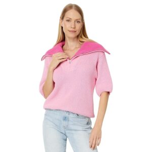English Factory 1/2 Sleeves Collar Knit Top (Pink) Women's Clothing