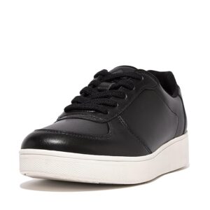 FitFlop Rally Leather Panel Sneakers (Black) Women's Shoes