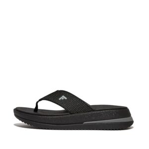 FitFlop Surff Two-Tone Webbing Toe-Post Sandal (Black) Women's Sandals