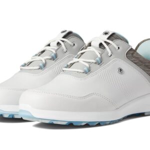 FootJoy Stratos Spikeless Luxury Casual (White/Ice Blue) Women's Shoes