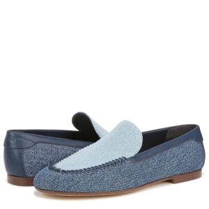 Franco Sarto Flexa Gala Slip-On Flat Loafers (Denim Blue Fabric) Women's Flat Shoes