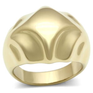 GL327-8 IP Gold Ion Plating Brass Ring with No Stone, Size 8