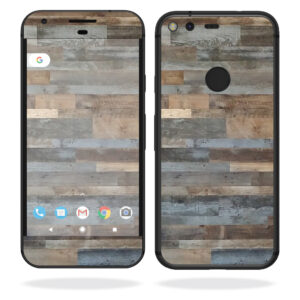 GOOPI5-Gray Wood Skin for Google Pixel 5 in. Wrap Cover Sticker - Gray Wood