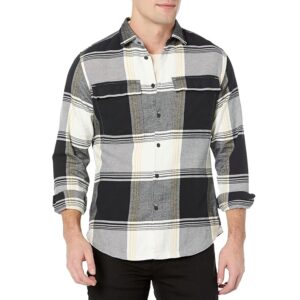 Good Man Brand Stadium Shirt Jacket in Brushed Flannel (Egret Large Plaid) Men's Jacket