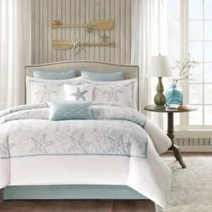 HH10-1224 House Maya Bay 4 Piece Comforter Set, King - White