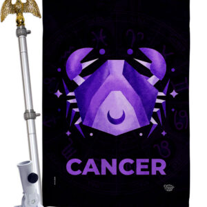 HS190026-BO-02 28 x 40 in. Cancer House Flag Set Interests Zodiac Double-Sided Decorative Vertical Flags & Decoration Banner Garden Yard Gift