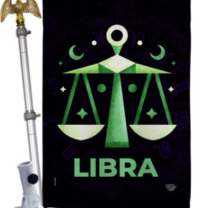 HS190029-BO-02 28 x 40 in. Libra House Flag Set Interests Zodiac Double-Sided Decorative Vertical Flags & Decoration Banner Garden Yard Gift