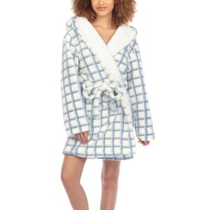 Honeydew Intimates Layer Up Fluffy Sherpa Robe (Peppermint Plaid) Women's Robe
