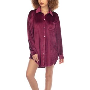 Honeydew Intimates Much Love Velour Sleepshirt (Winterberry) Women's Pajama