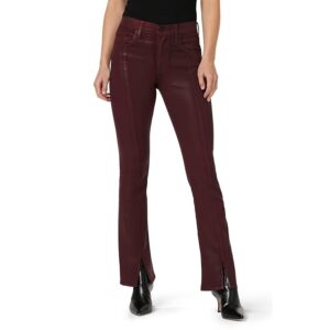 Hudson Jeans Barbara High-Rise Baby Boot w/ Cuff Vent in Coated Bordeaux (Coated Bordeaux) Women's Jeans