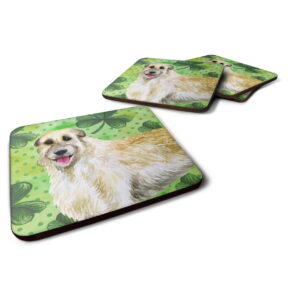Irish Wolfhound St.Patricks Foam Coaster, 3.5 x 3.5 in. - Set of 4