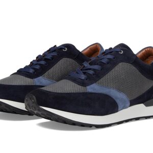 Johnston & Murphy Collection Briggs Perfed Lace-Up (Navy/Gray/Blue Italian Suede) Men's Lace-up Boots