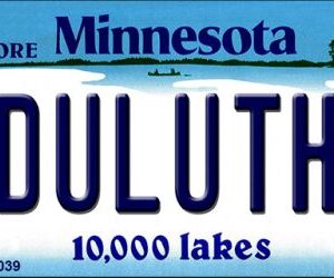 KC-11039 1.5 x 3 in. Duluth Minnesota State License Plate Novelty Key Chain