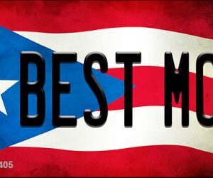 KC-11405 1.5 x 3 in. Best Mom Puerto Rico State Flag Novelty Metal Key Chain