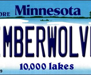 KC-2579 Timberwolves Minnesota State License Plate Key Chain - 1.5 x 3 in.