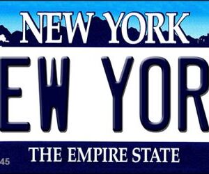KC-3545 1.5 x 3 in. New York State License Plate Key Chain