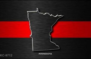 KC-9712 Minnesota Thin Red Line Novelty Metal Key Chain - 1.5 x 3 in.