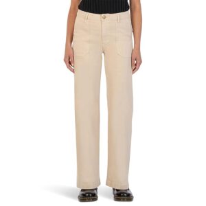 KUT from the Kloth Meg - Wide Leg Pants W/ Pork Chop Pockets In Beige (Beige) Women's Jeans