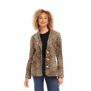 Karen Kane Leopard Corduroy Jacket (Leopard) Women's Jacket
