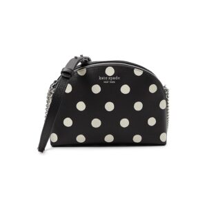 Kate Spade New York Morgan Sunshine Dot Printed PVC Double Zip Dome Crossbody (Black Multi) Handbags