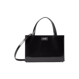 Kate Spade New York Sam Icon Spazzolato Leather Small Tote (Black) Tote Handbags