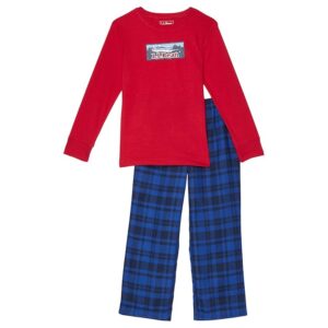 L.L.Bean Flannel Pajamas (Little Kids) (Nautical Red Snowy Katahdin) Pajama Sets