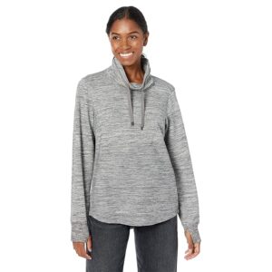 L.L.Bean Petite Bean's Cozy Mixed Knits Pullover Marled (Light Gray Marl) Women's Clothing