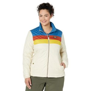 L.L.Bean Plus Size Mountain Classic Puffer Jacket Color-Block (Marine Blue/Natural) Women's Coat