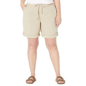 L.L.Bean Plus Size Ripstop Pull-On Shorts (Sandbar) Women's Casual Pants