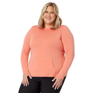 L.L.Bean Plus Size Tropicwear Comfort Crew Long Sleeve (Wild Salmon) Women's Clothing