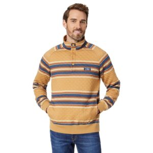 L.L.Bean Quilted Sweatshirt Stripe (Barley Multi) Men's Clothing