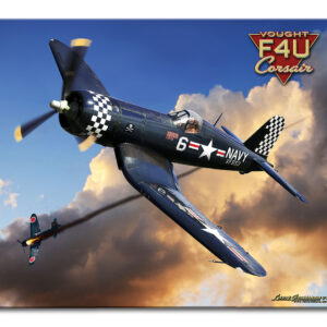 LG888 Corsair F4U Satin Metal Sign - 12 x 15 in.