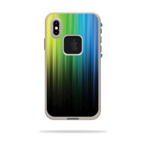 LIFIPXS-Rainbow Streaks Skin Decal Wrap for LifeProof Fre iPhone XS Case Sticker - Rainbow Streaks