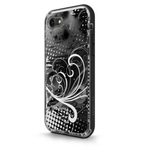 LIFNIP8-Black Flourish Skin for Lifeproof Next iPhone SE 2020 7 & 8 - Black Flourish