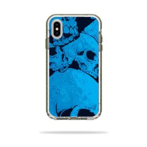 LIFNIPXSM-Blue Skulls Skin Decal Wrap for LifeProof NEXT iPhone XS Max Case Sticker - Blue Skulls