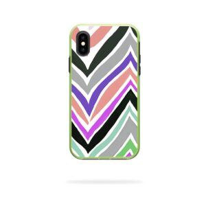 LIFSLIPX-colorful chevron Skin Decal Wrap for LifeProof SLAM iPhone X or XS Case - Colorful Chevron