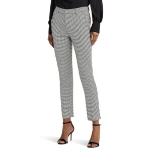 Lauren Ralph Lauren Houndstooth Twill Cropped Pants (Black/Mascarpone Cream) Women's Casual Pants
