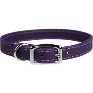 Leather Brothers 3832-PR 0.37 x 9-11 in. Pocket Pups Leather Collar, Purple